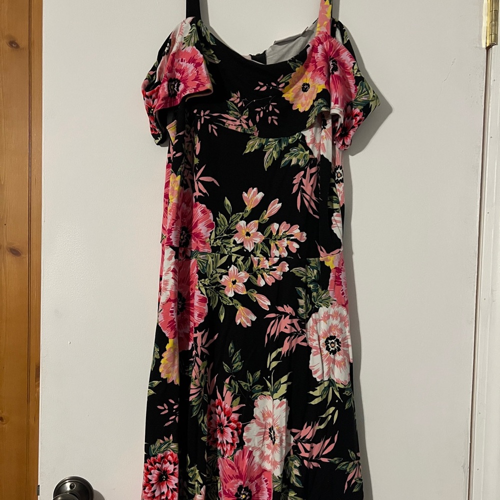 Floral Black Dress